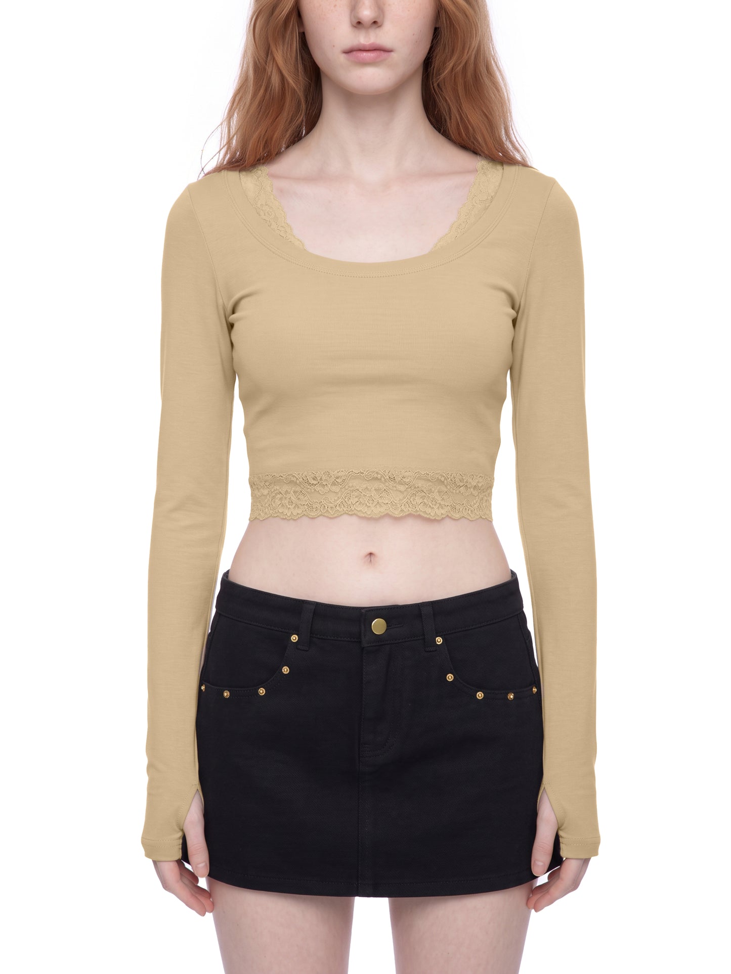 Thank You for the Venom Lace Trim Long Sleeve T-Shirt