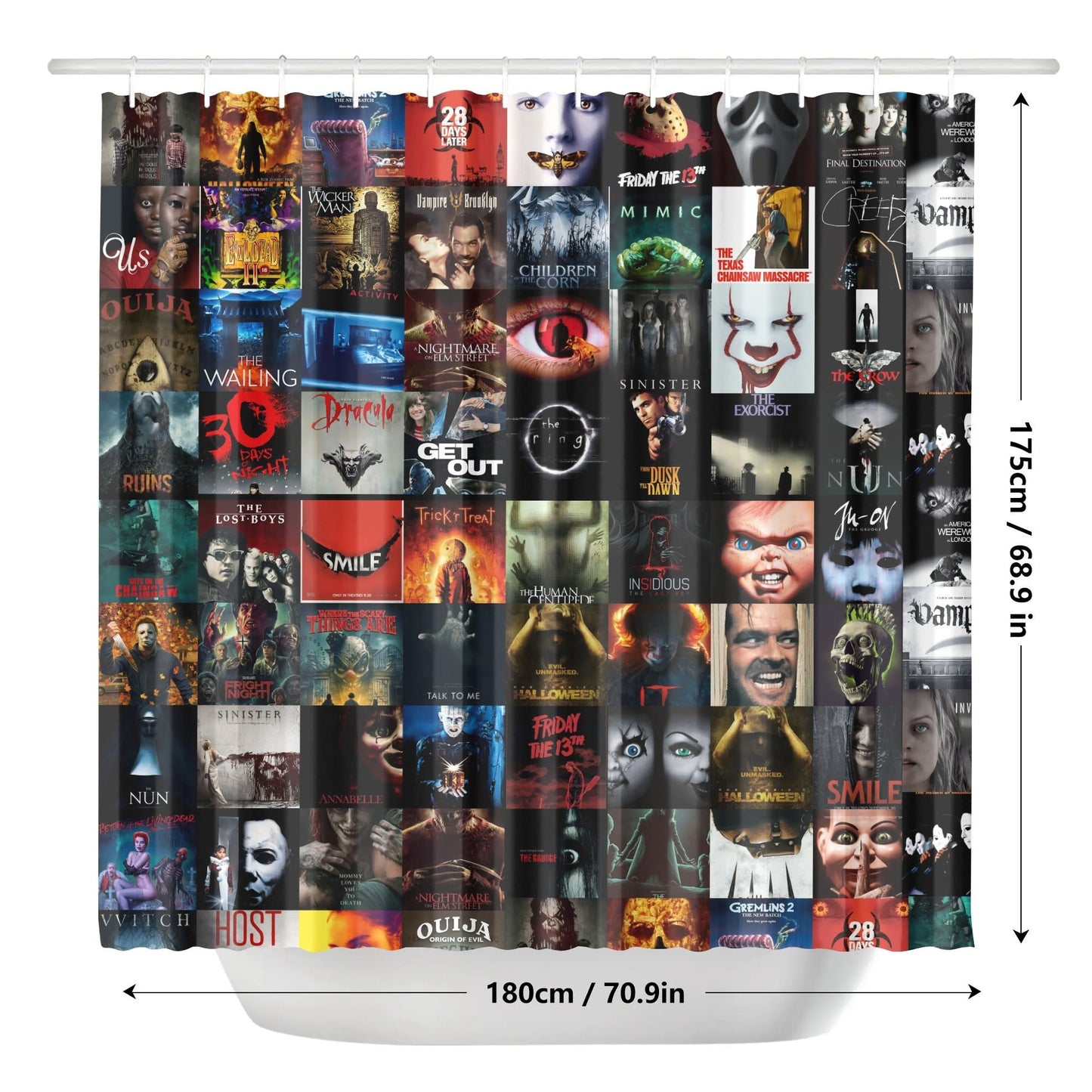 Horror 80's & 90's Retro Shower Curtain