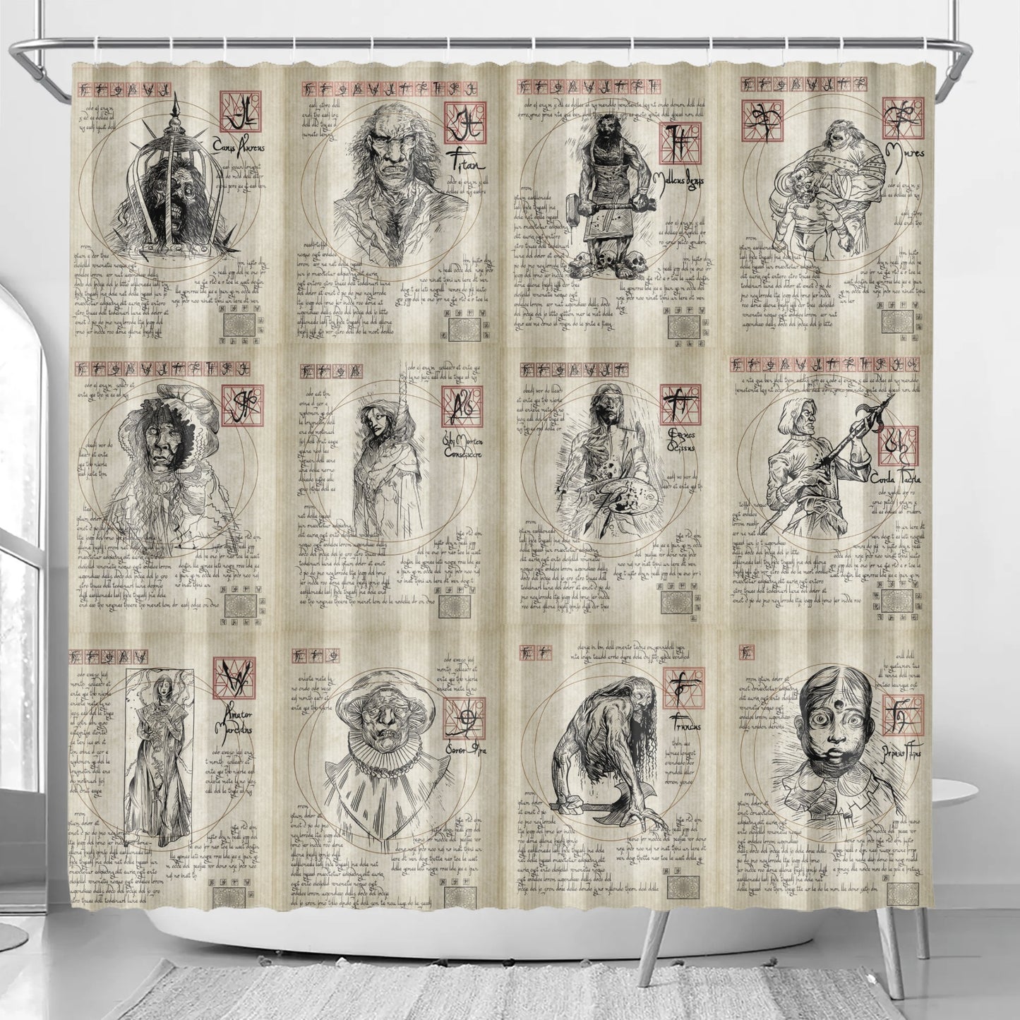 Black Zodiac Shower Curtain