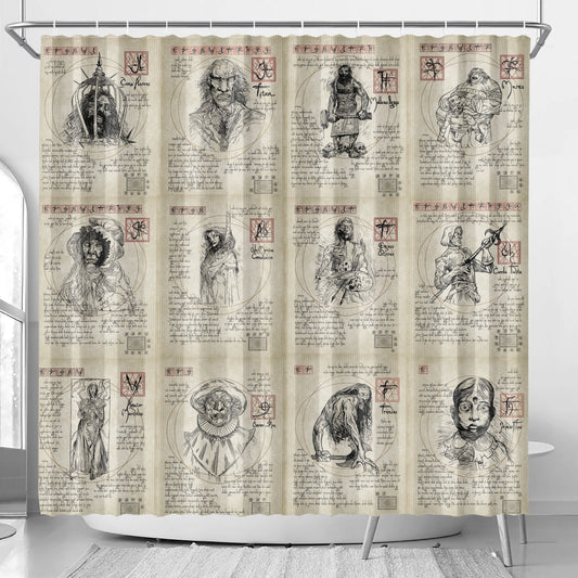 Black Zodiac Shower Curtain