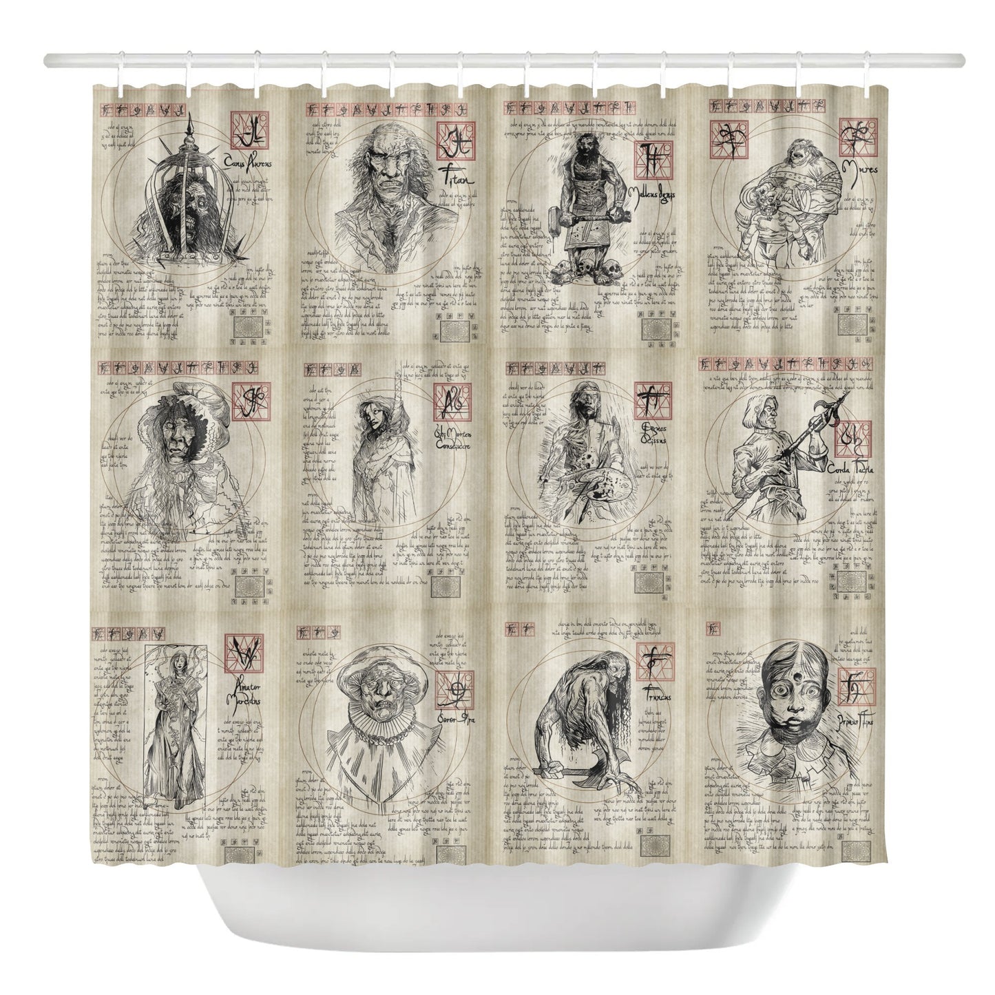 Black Zodiac Shower Curtain