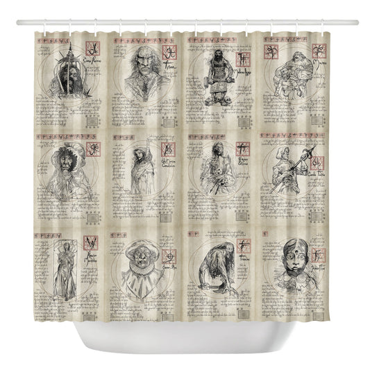 Black Zodiac Shower Curtain