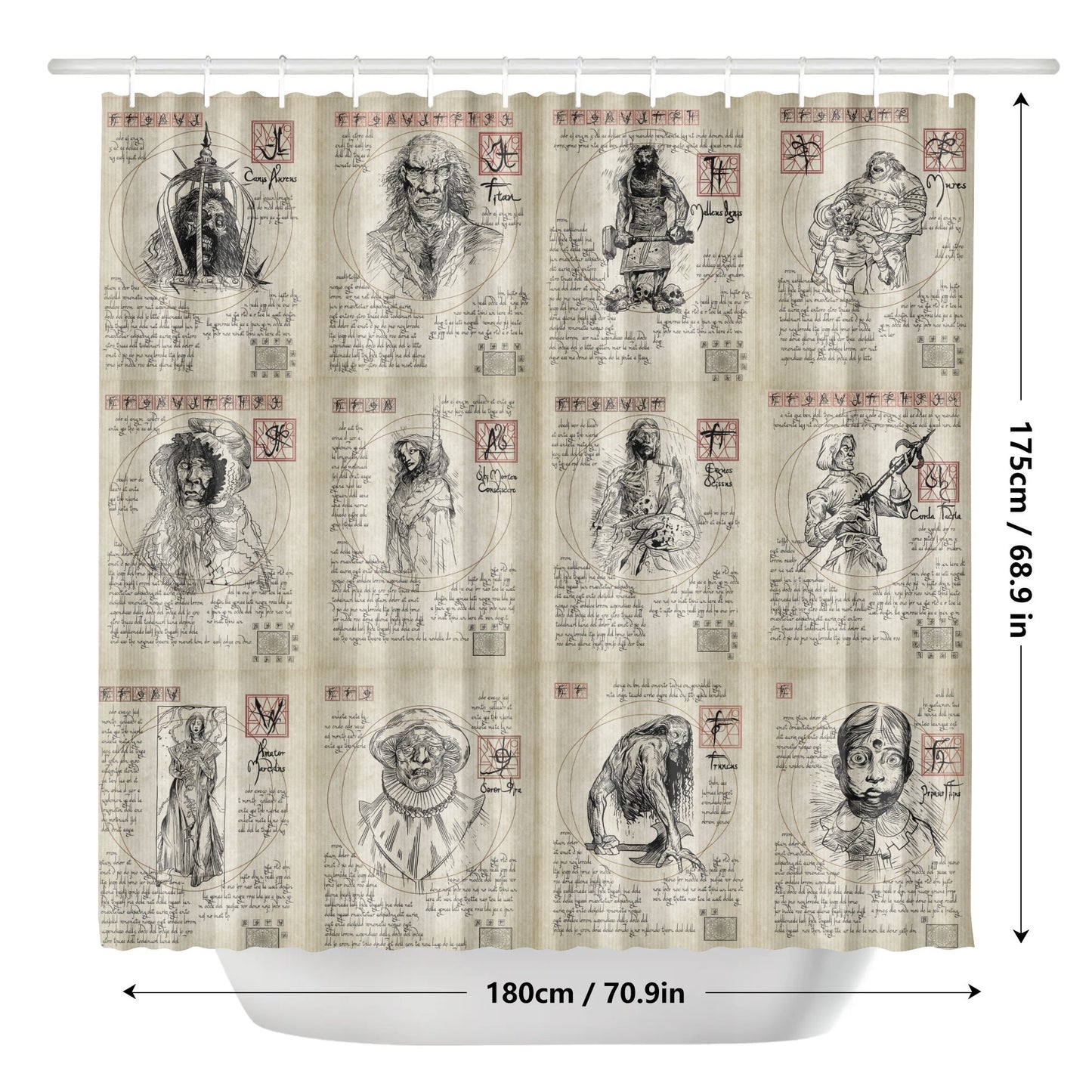 Black Zodiac Shower Curtain