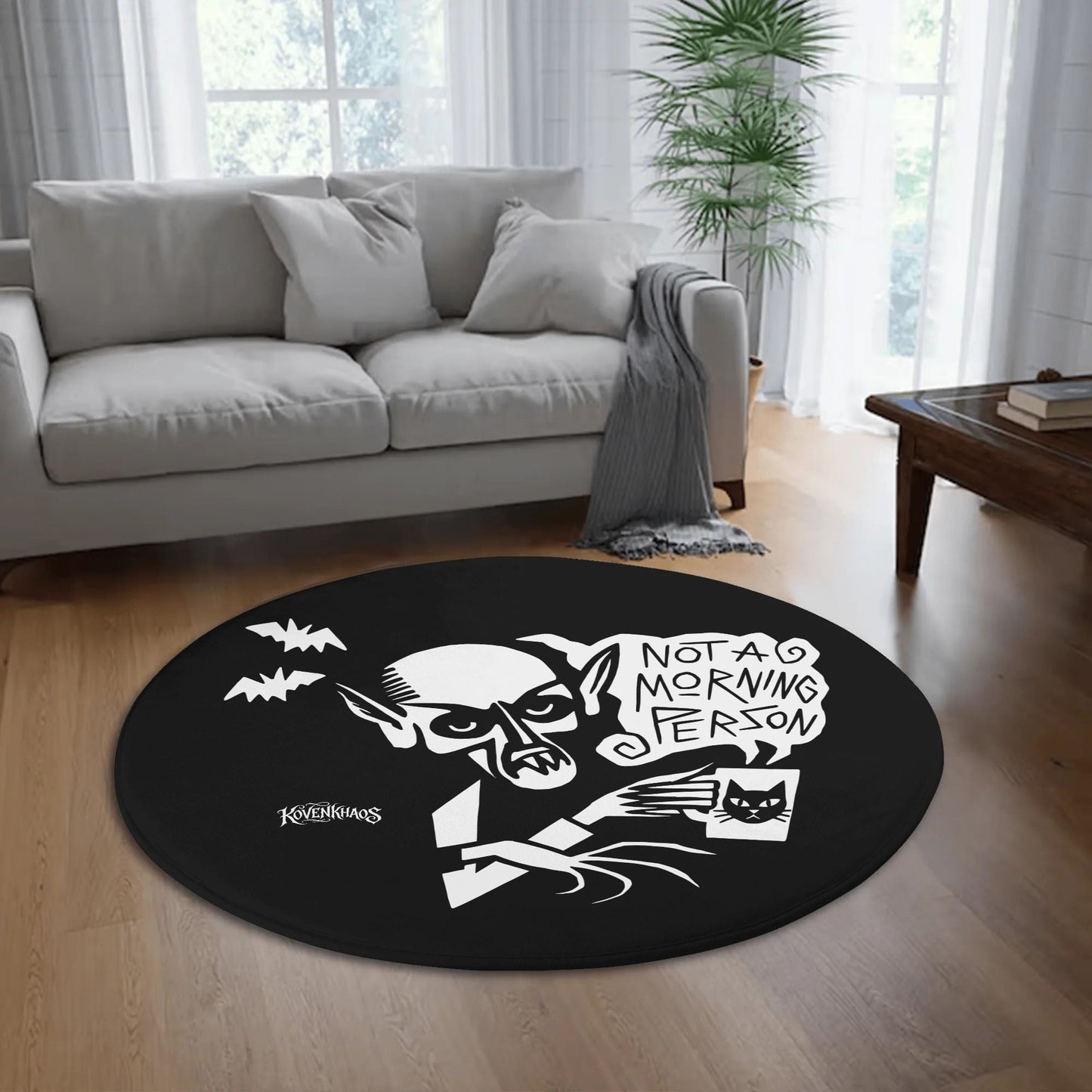 Mourning Coffee Round Mat