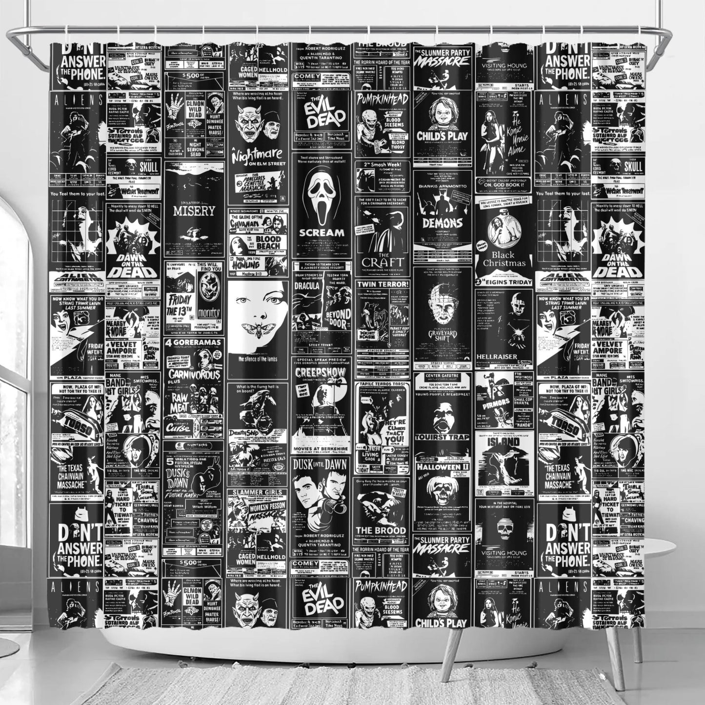 Horror 80's & 90's Retro Shower Curtain