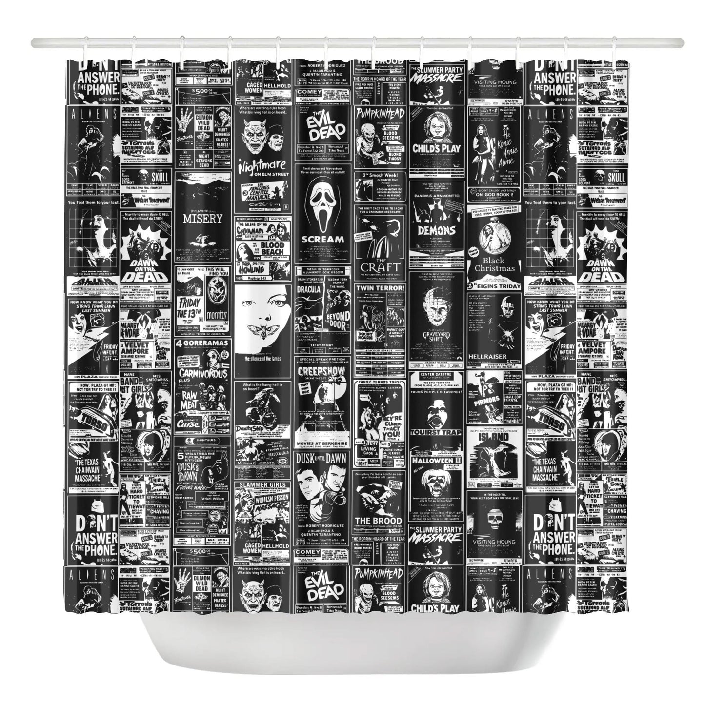 Horror 80's & 90's Retro Shower Curtain