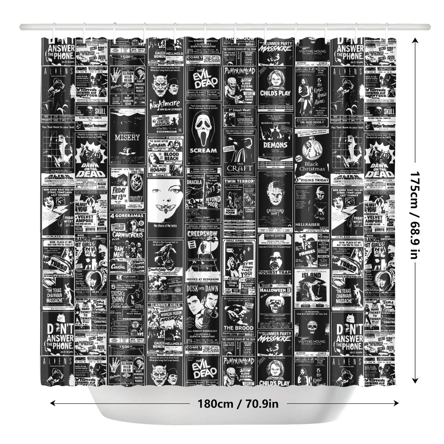 Horror 80's & 90's Retro Shower Curtain