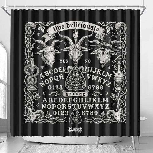 Black Phillip Spirit Board Shower Curtain