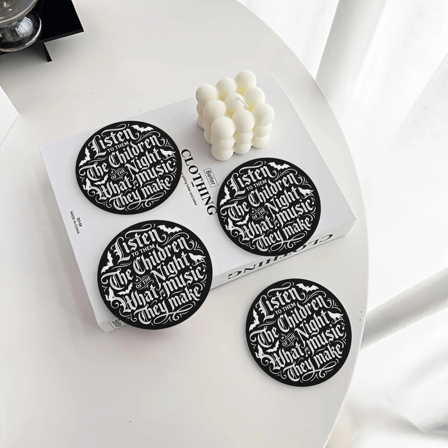 Childern of the Night Round Ceramic Coaster