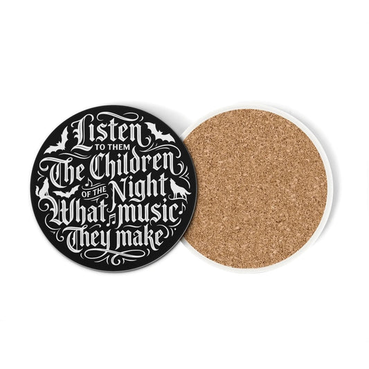 Childern of the Night Round Ceramic Coaster