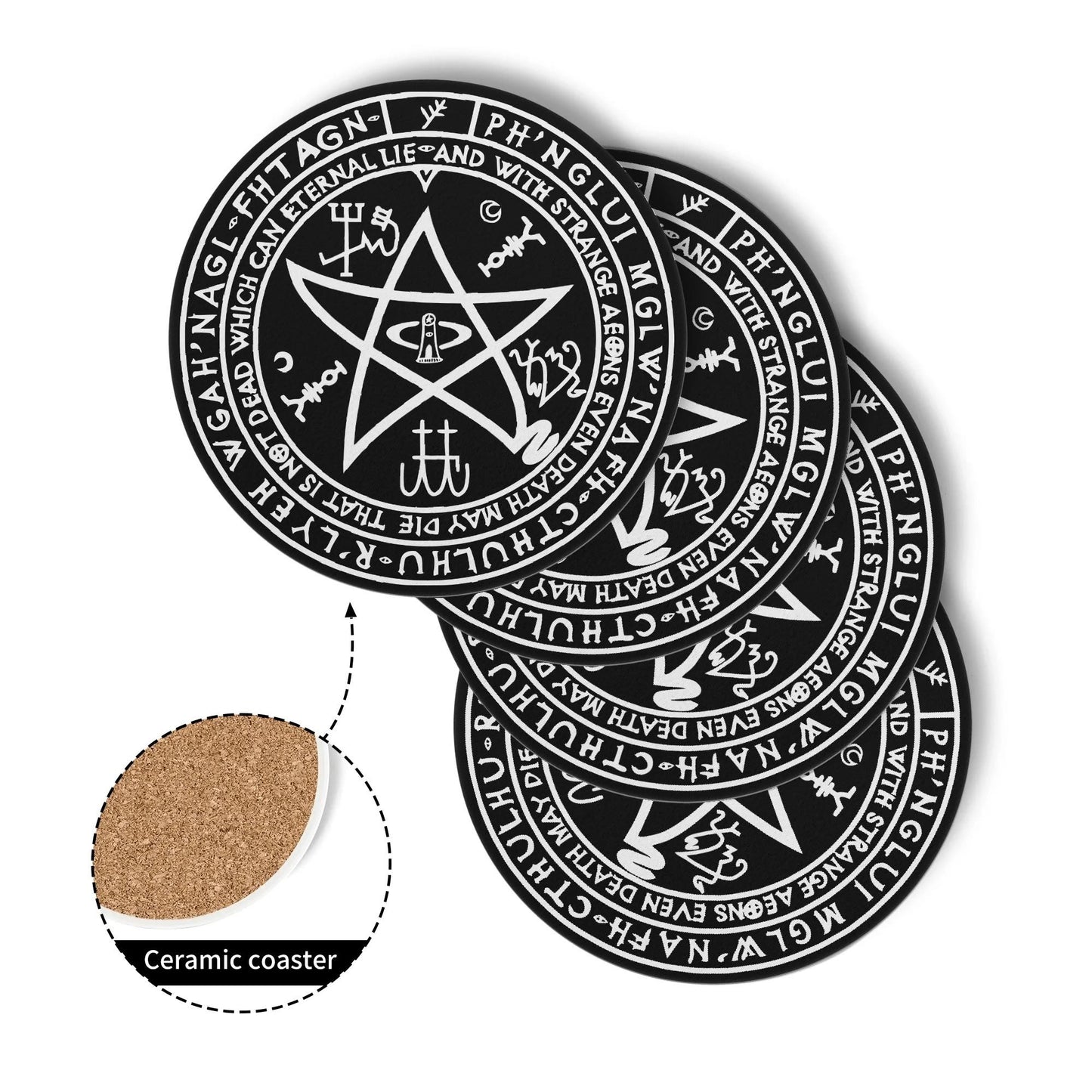 Cthulhu Round Ceramic Coaster