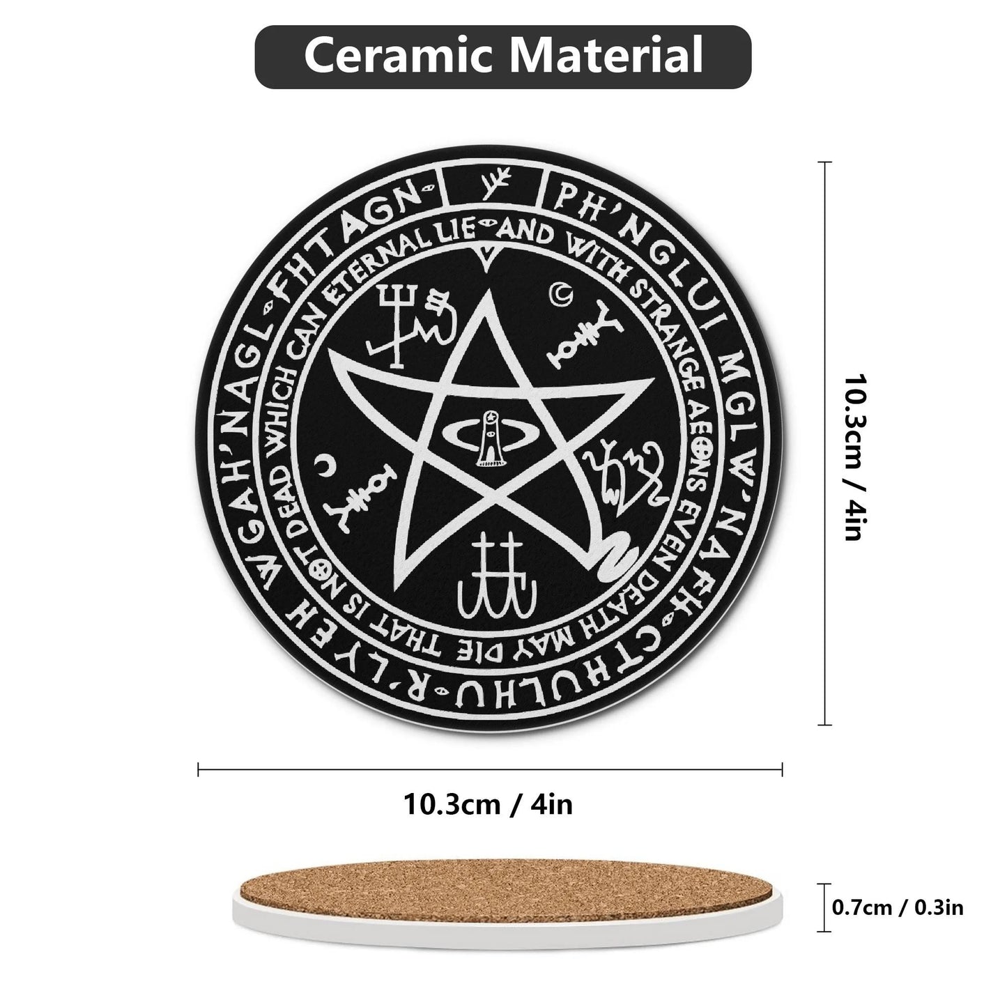 Cthulhu Round Ceramic Coaster