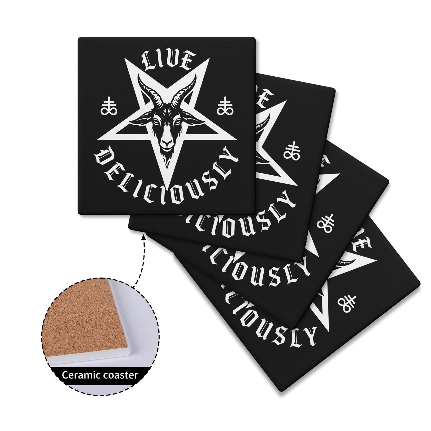 Black Phillip Ceramic Coasters Set