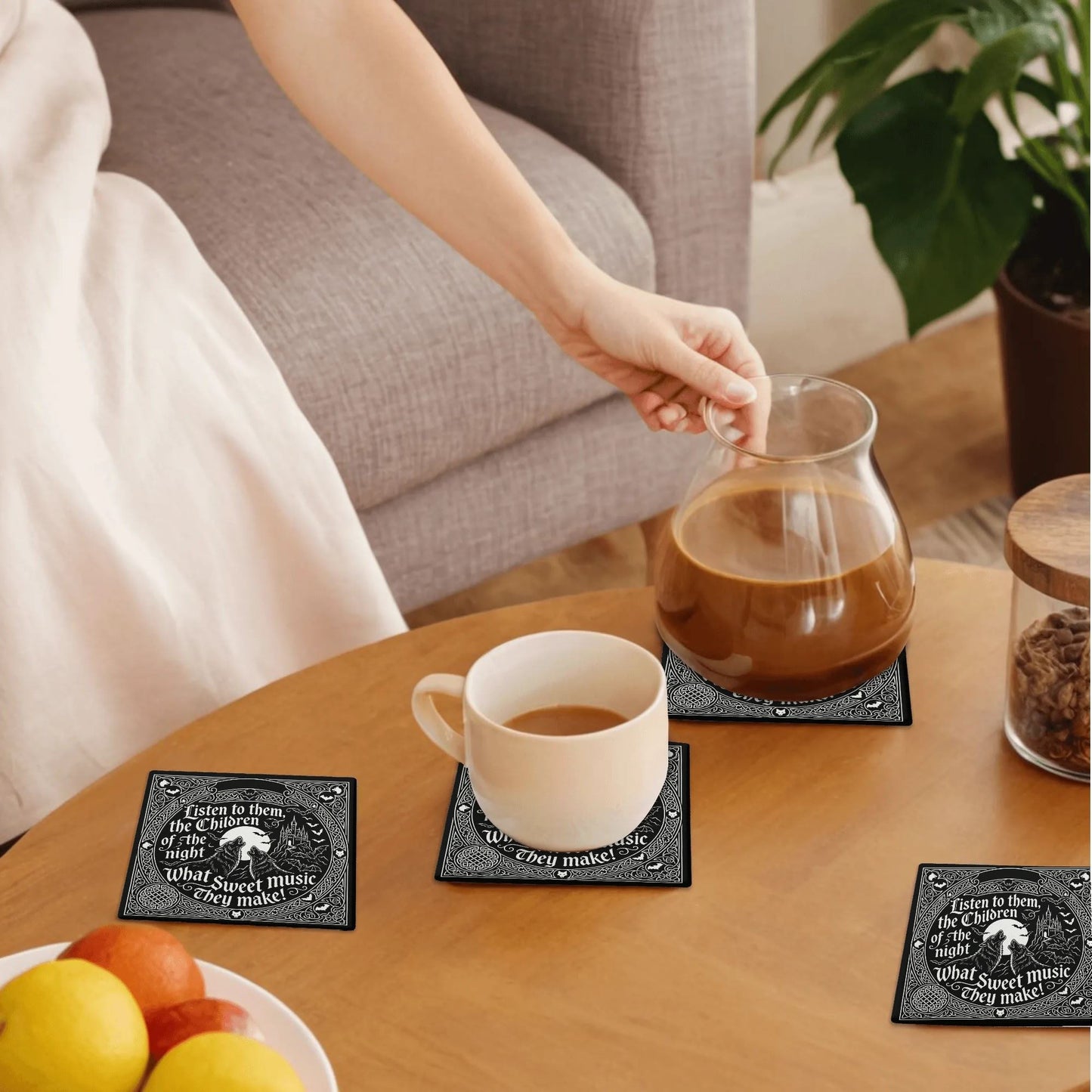 House of Dracula Ceramic Coasters Set