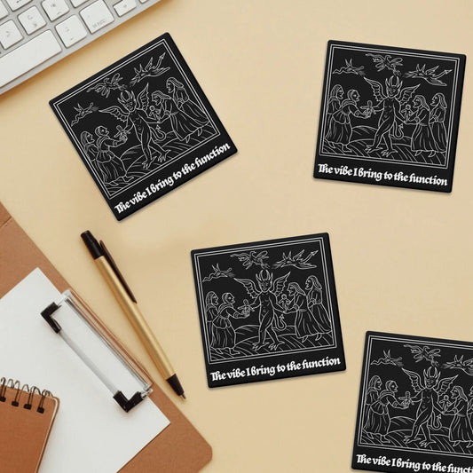 Dark Vibe Round Ceramic Coaster