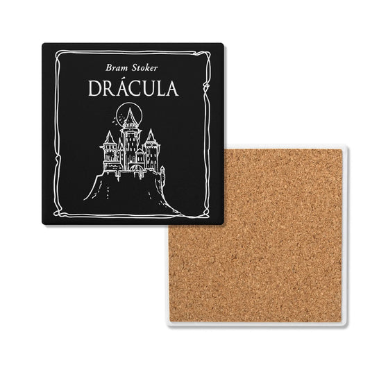Gothic Books Round Ceramic Coaster
