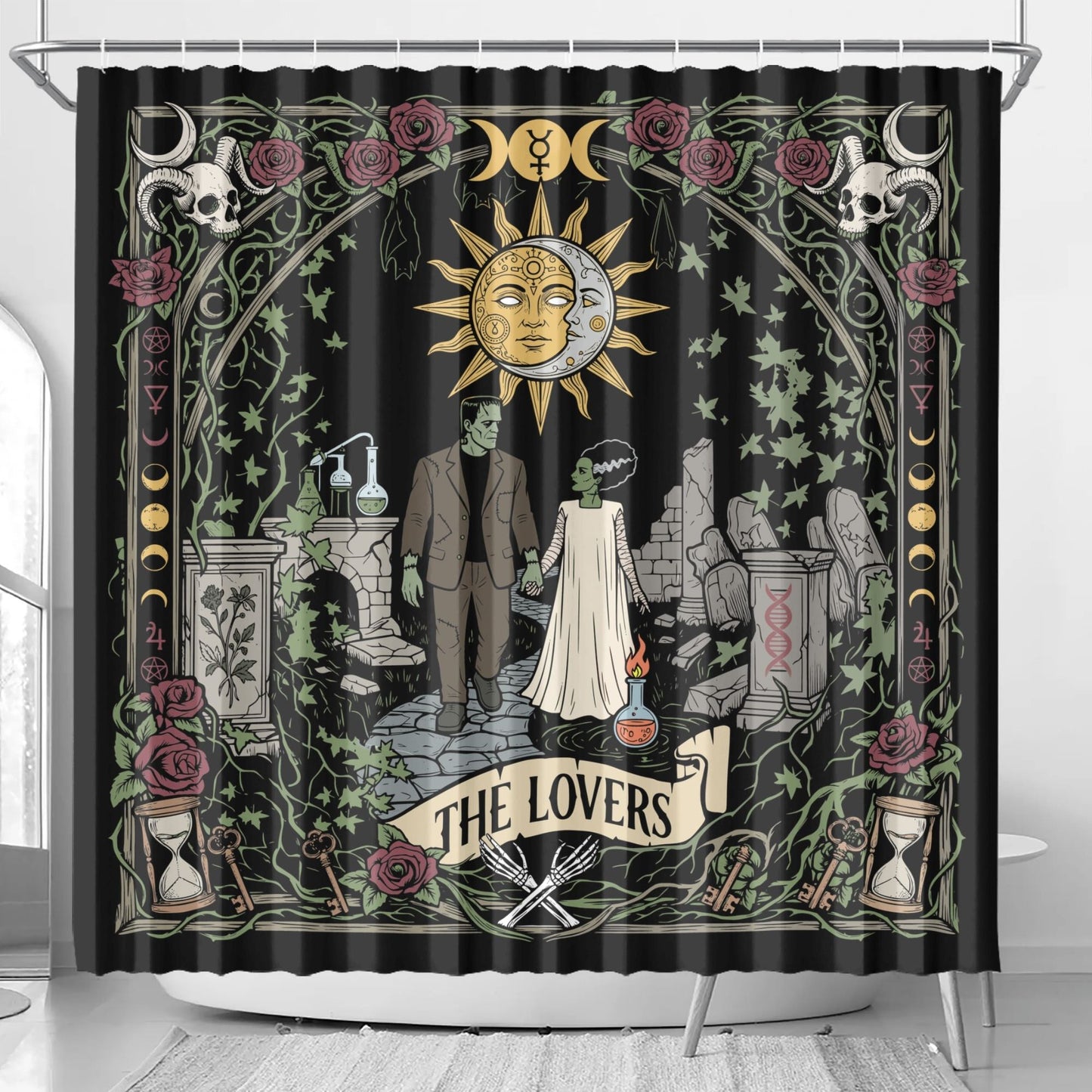 The Lover - Frankenstine & Bride Shower Curtain