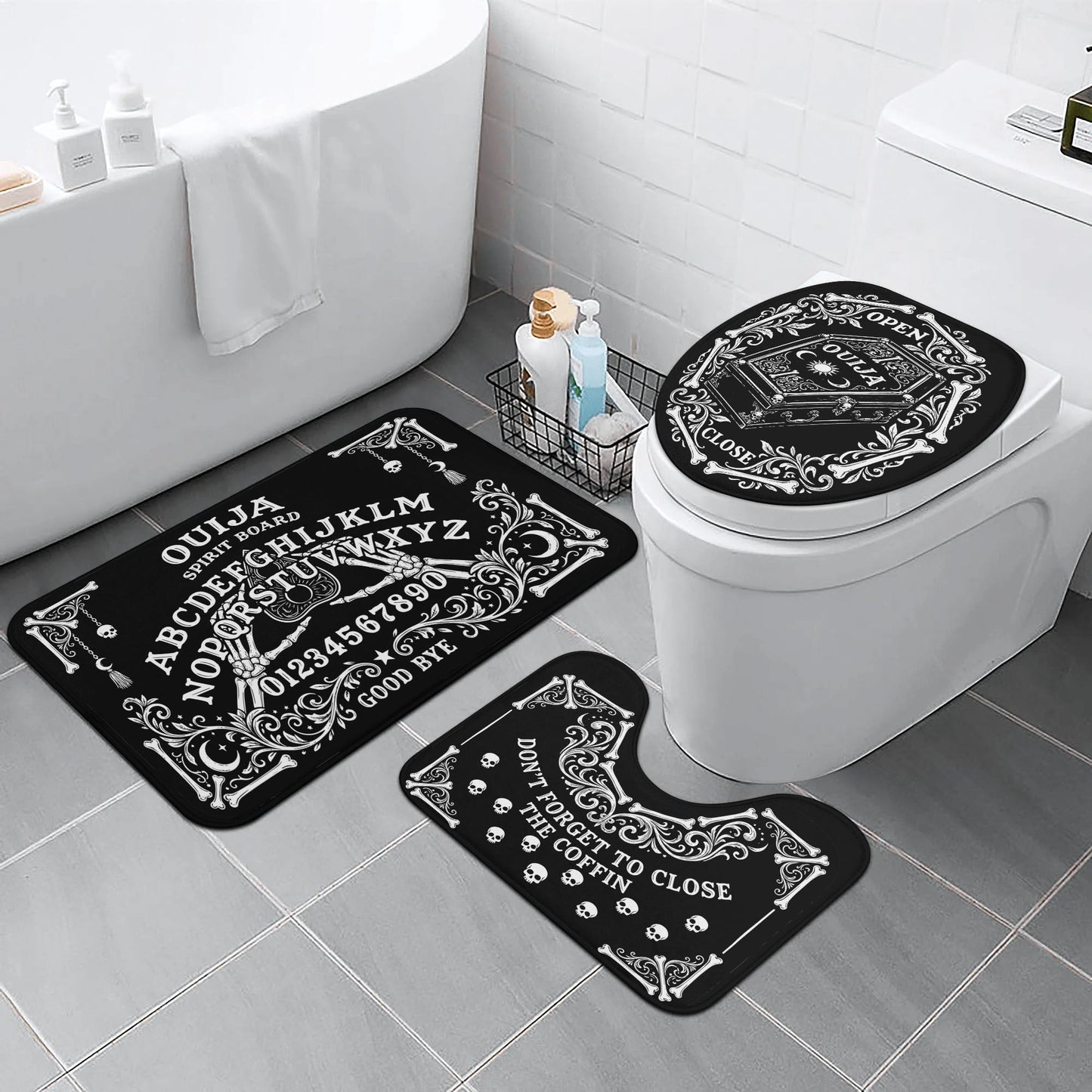 Ouija Skeleton Bathroom Toilet Set