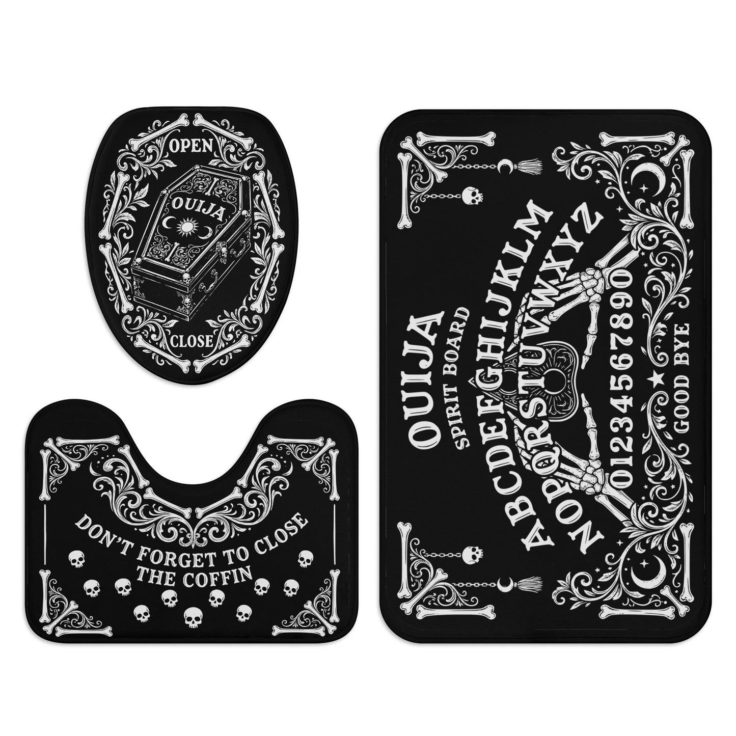 Ouija Skeleton Bathroom Toilet Set