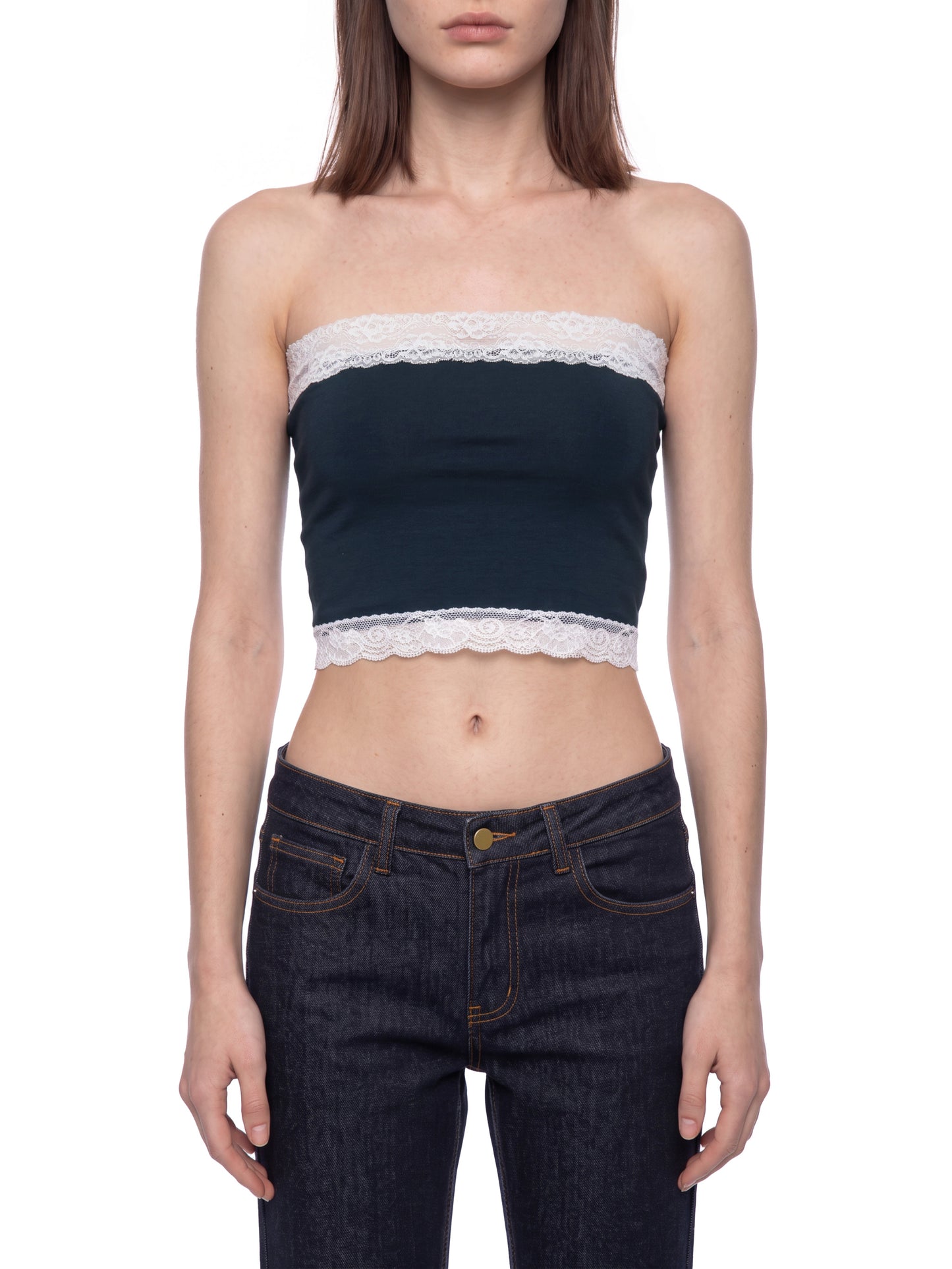 Sinner Cropped Paneled Tube Top