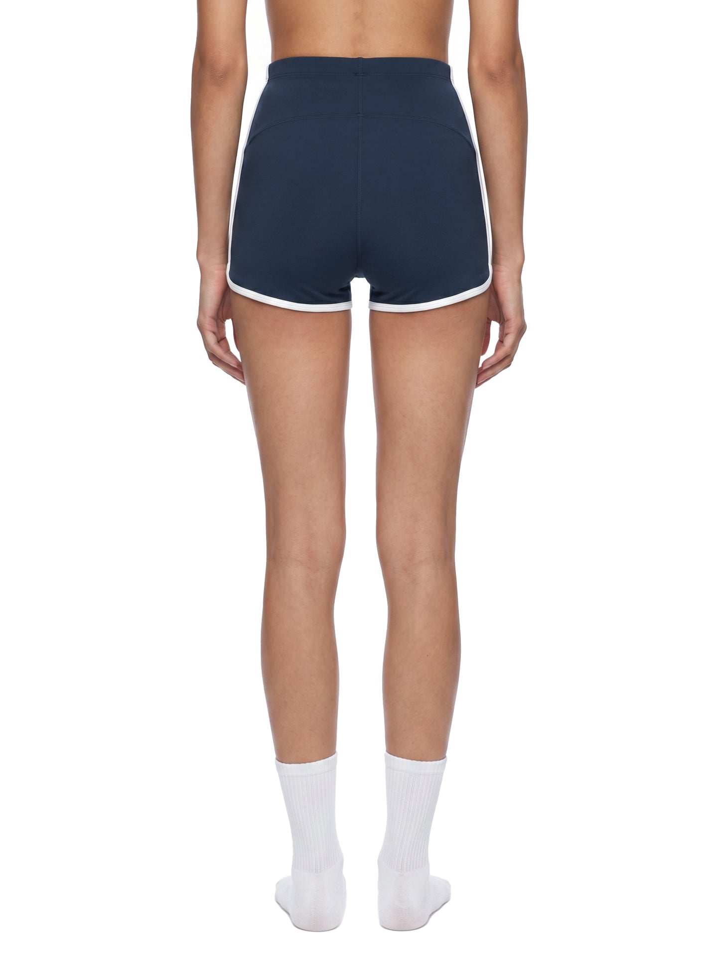 Black Doe High Rise Color Block Yoga Shorts
