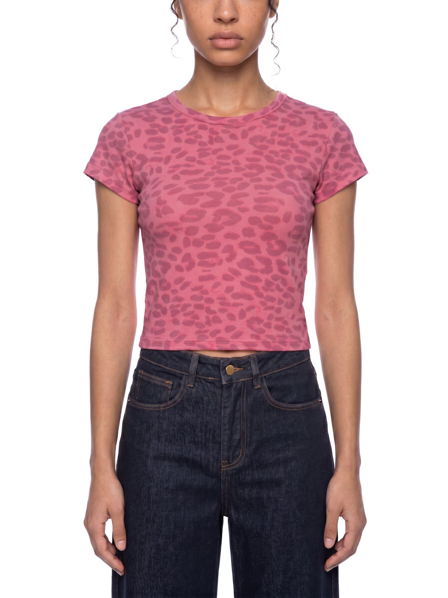 KovenKhaos Leopard Print Crop T-Shirt