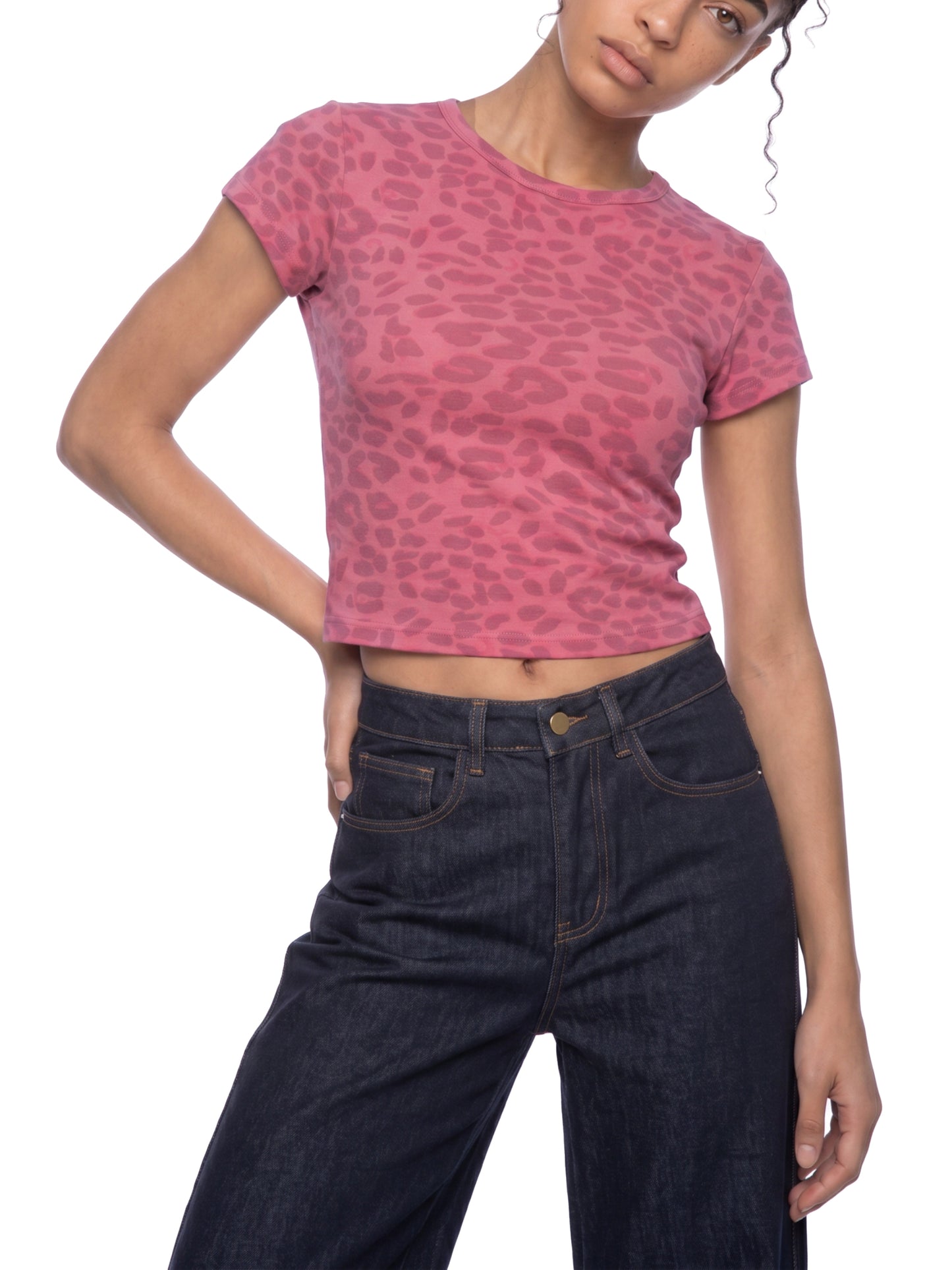 KovenKhaos Leopard Print Crop T-Shirt