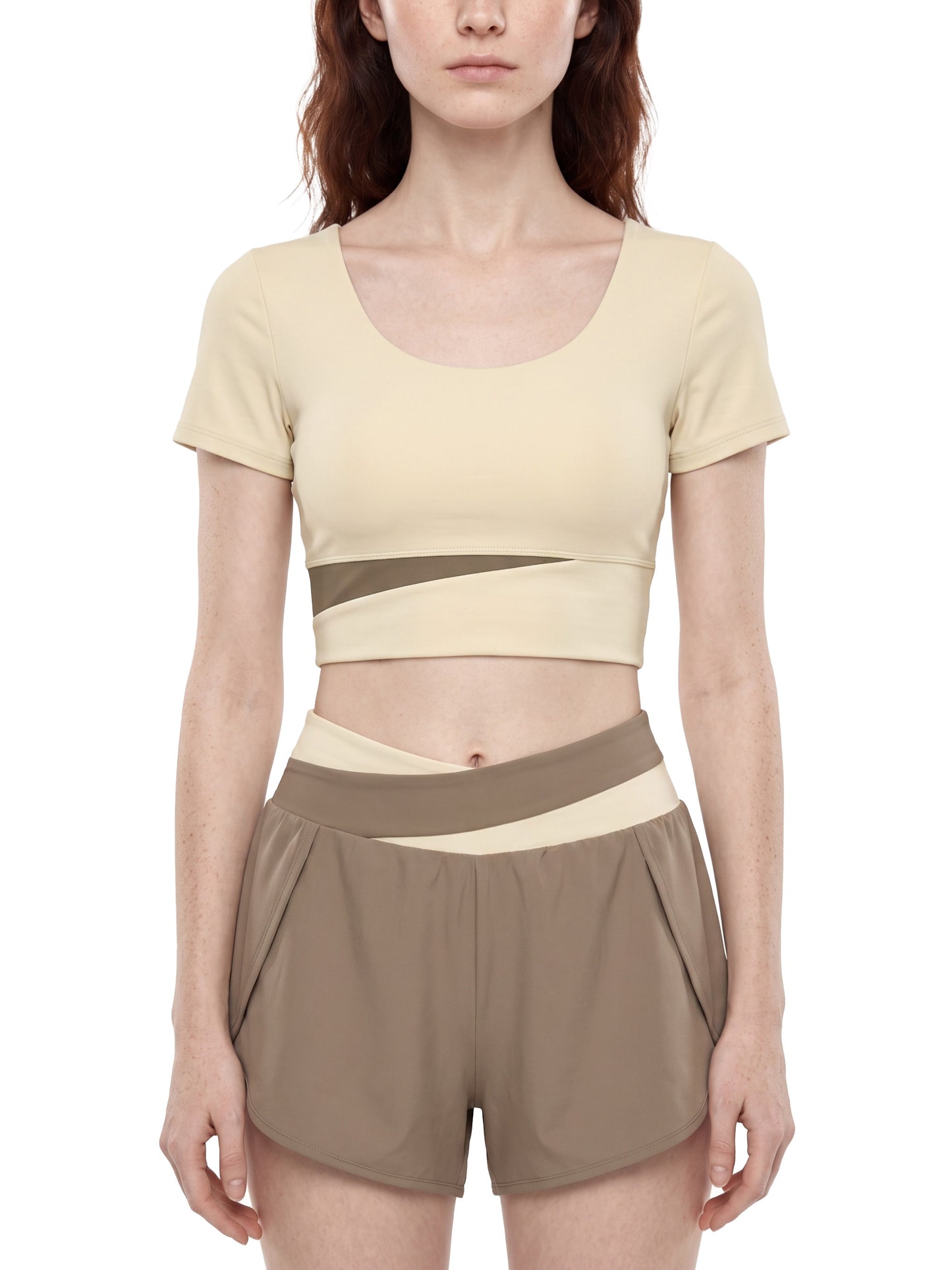 Nyx Panelled Crop Yoga Shirt