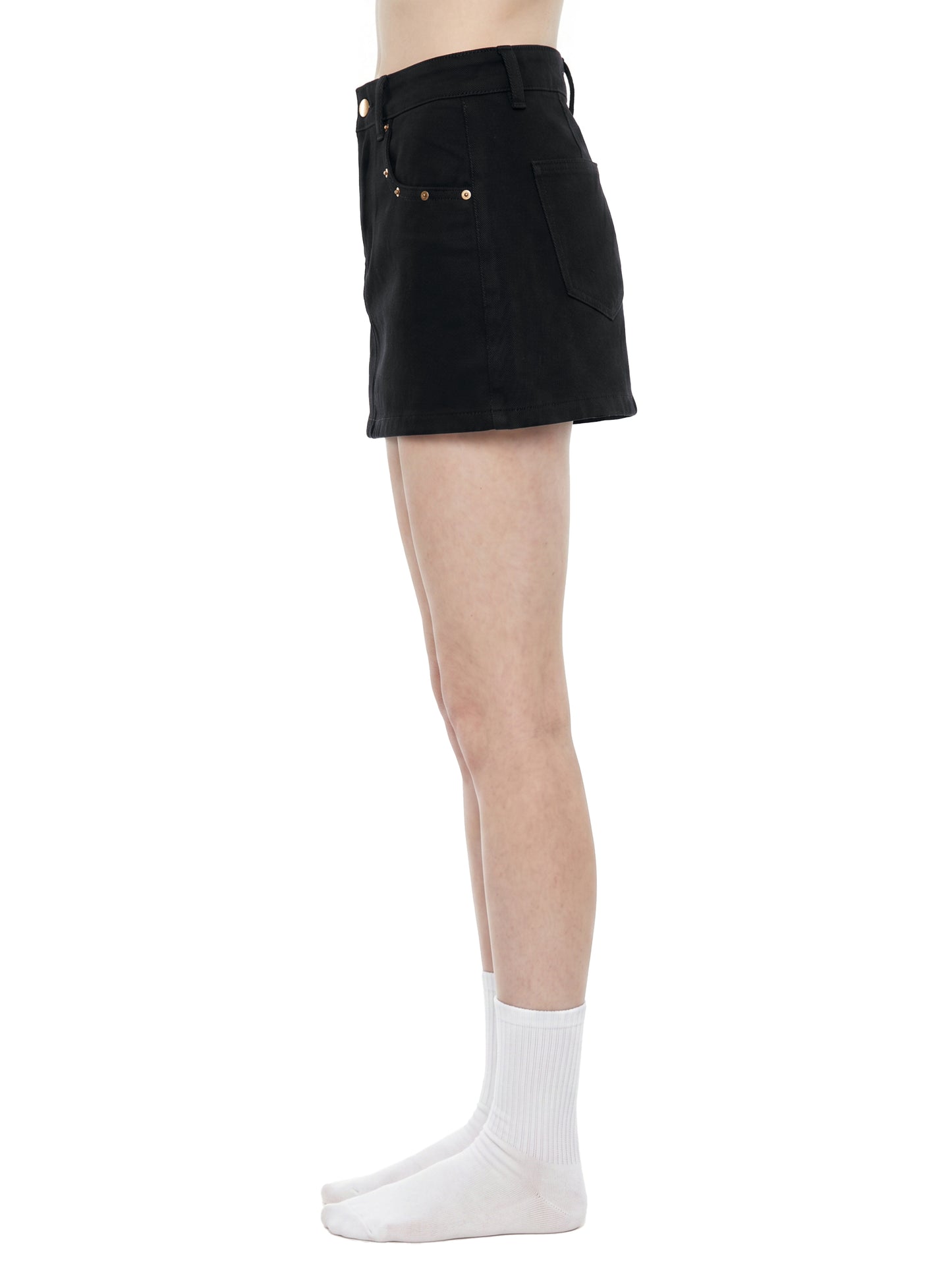 Sinner Studded Denim Mini Skirt