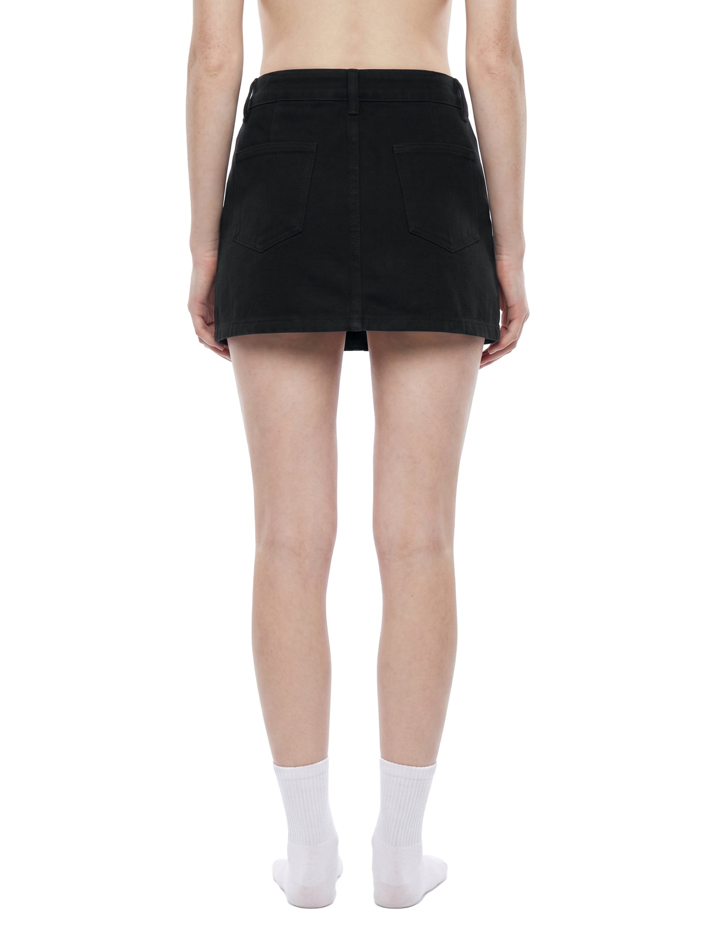 Sinner Studded Denim Mini Skirt