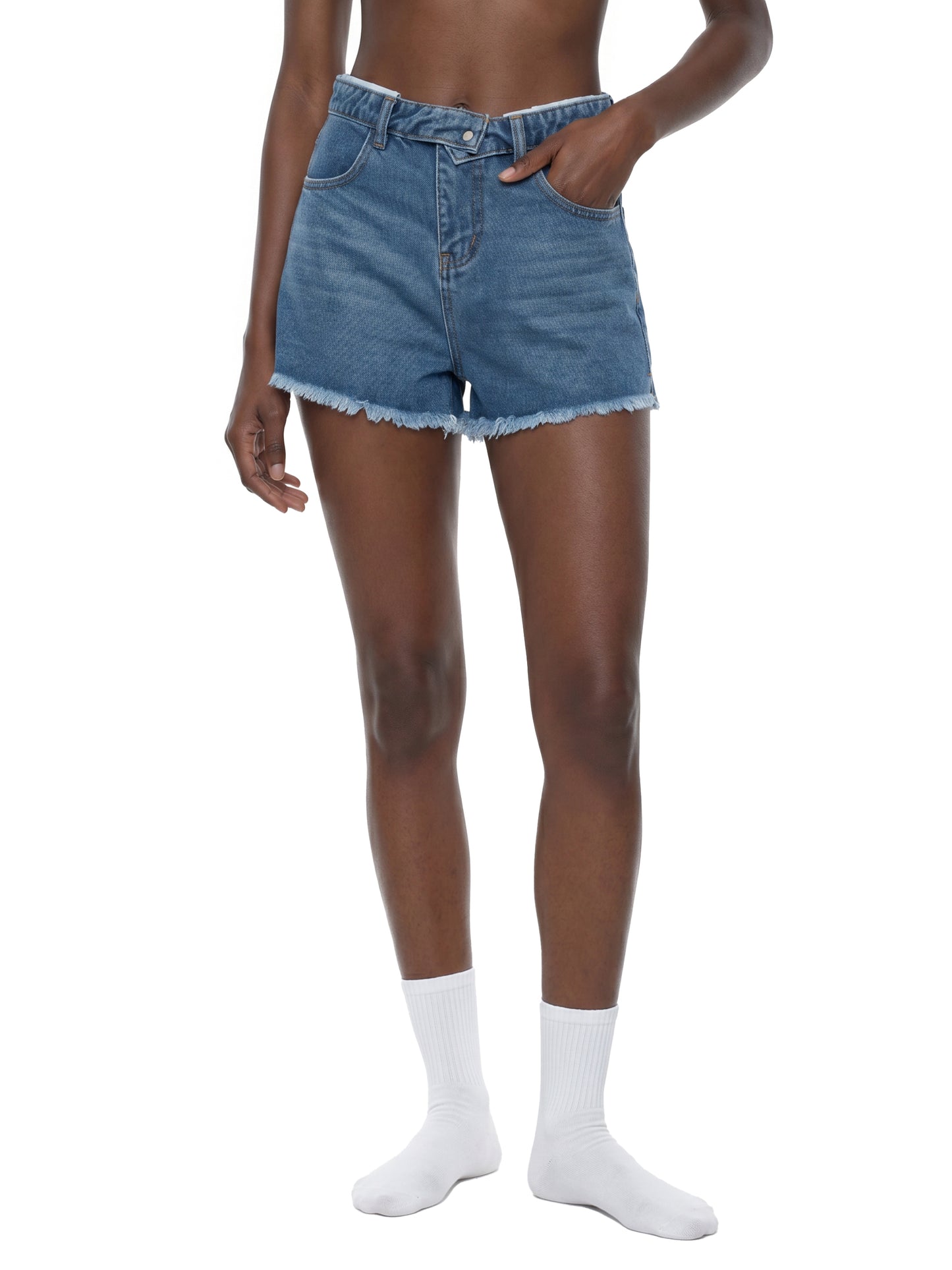 Dead and Loving It Vintage Wash High Rise Denim Shorts