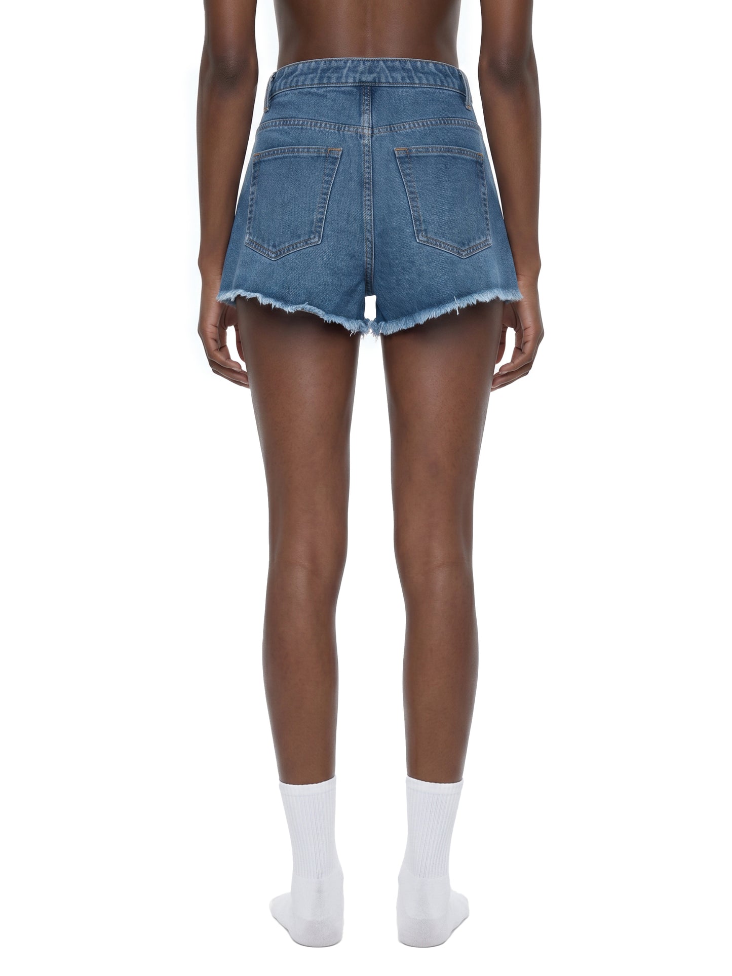 Vamp Vintage Wash High Rise Denim Shorts