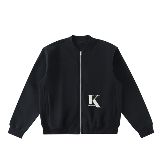 Leviathan Cross - Essential Zip-Up Fleeced Varsity Jacket