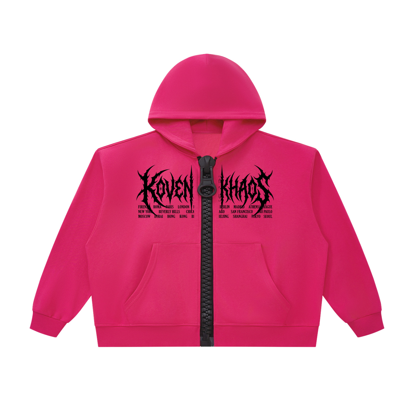 KovenKhaos Unisex Oversized Chunky-Zip Boxy Hoodie