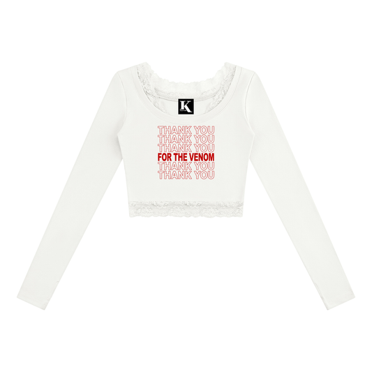 Thank You for the Venom Lace Trim Long Sleeve T-Shirt