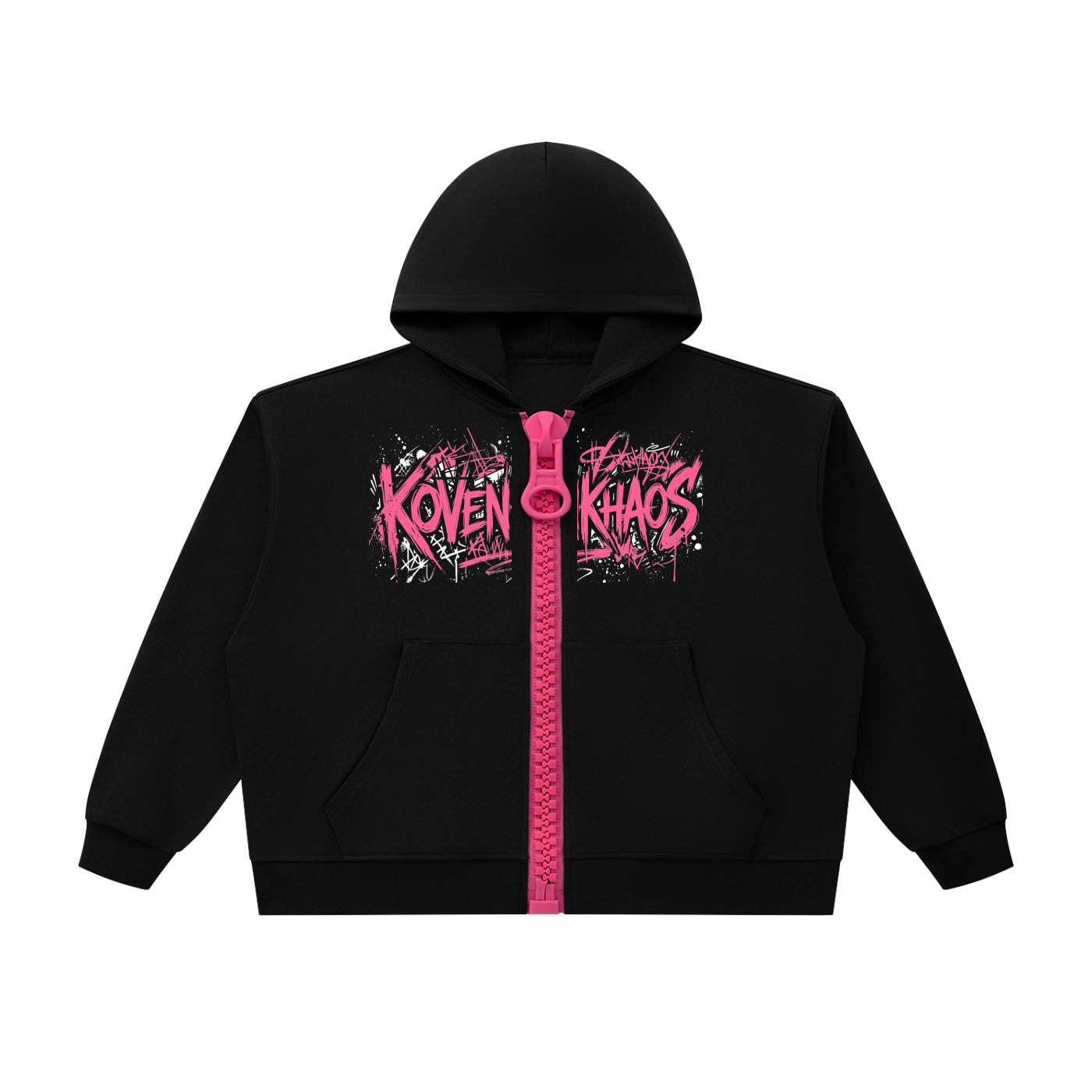 Chibi Baphomet Oversized Chunky-Zip Boxy Hoodie