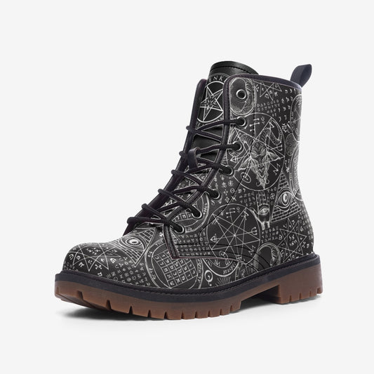 Dark Alchemy Combat Leather Vegan Boots MT