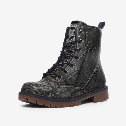 Mad Max Barbed Wire Combat Leather Vegan Boots MT