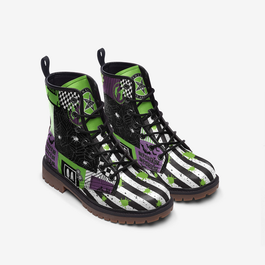 Strange I Am | Beetle Inspired Combat Leather Vegan Boots MT