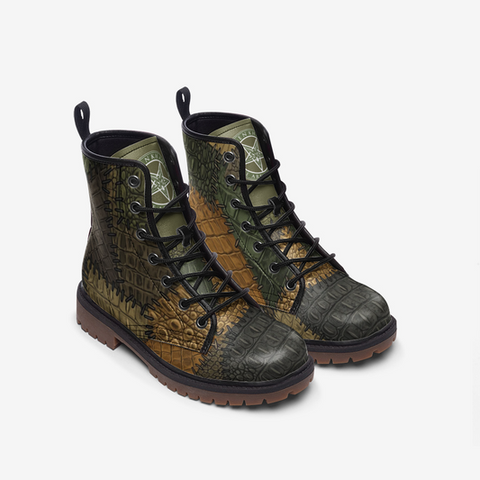 Crocodile Dundee Combat Leather Vegan Boots MT