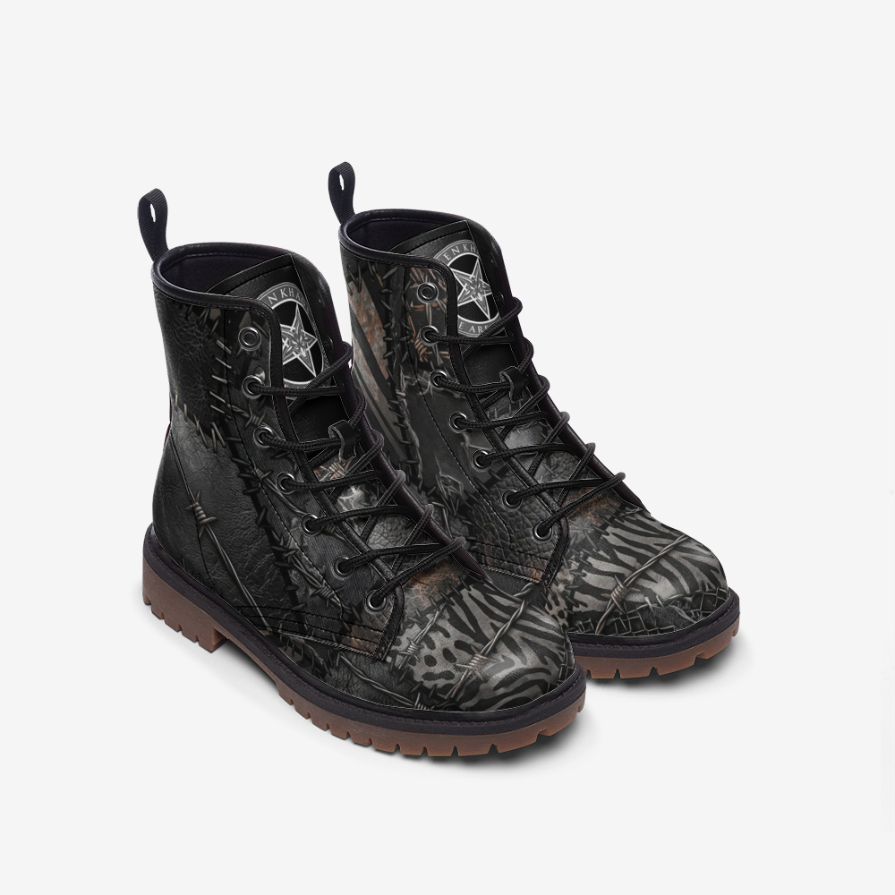 Mad Max Barbed Wire Combat Leather Vegan Boots MT