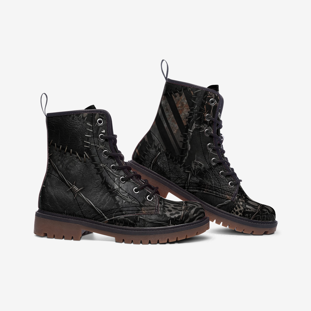 Mad Max Barbed Wire Combat Leather Vegan Boots MT