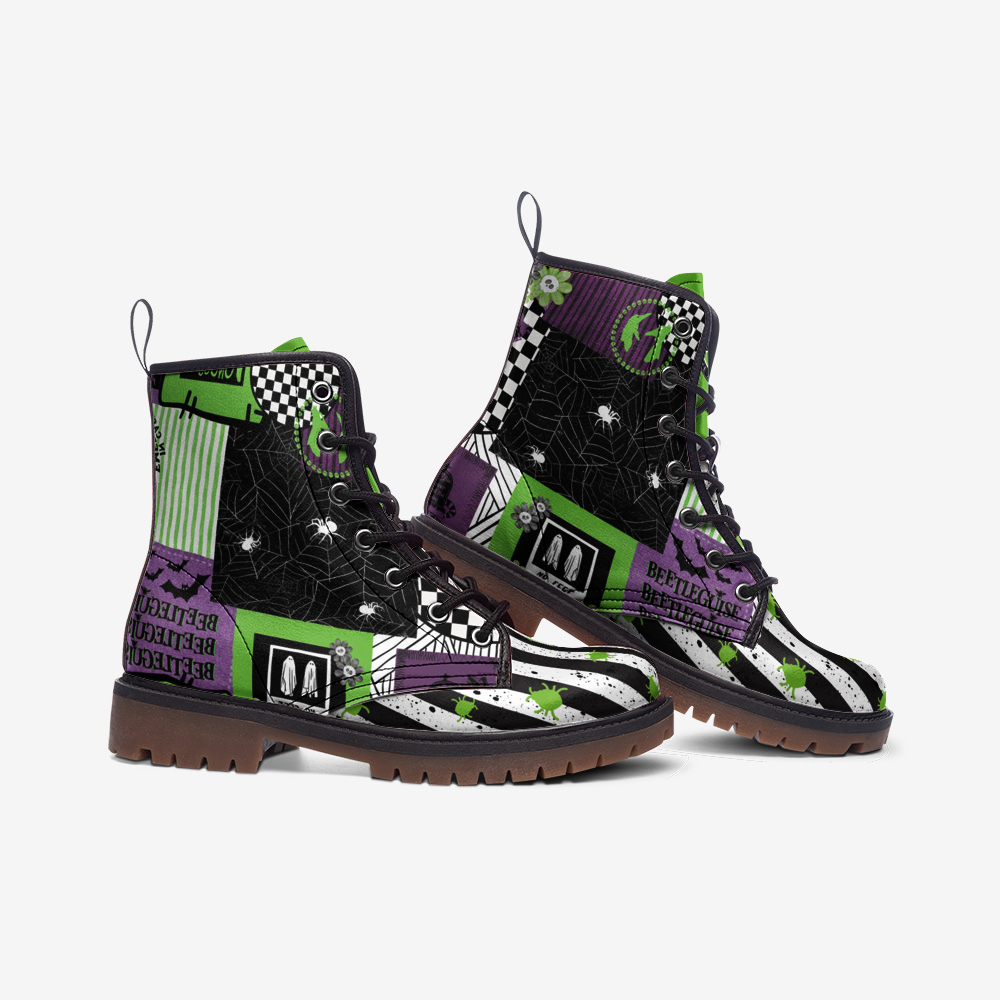 Strange I Am | Beetle Inspired Combat Leather Vegan Boots MT
