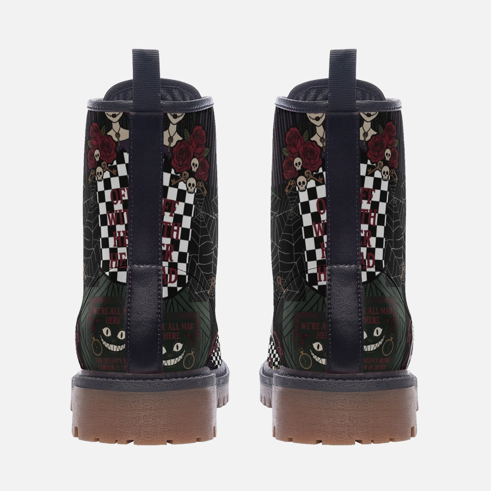 Gothic Alice Inspired | Wonderland Combat Leather Vegan Boots MT