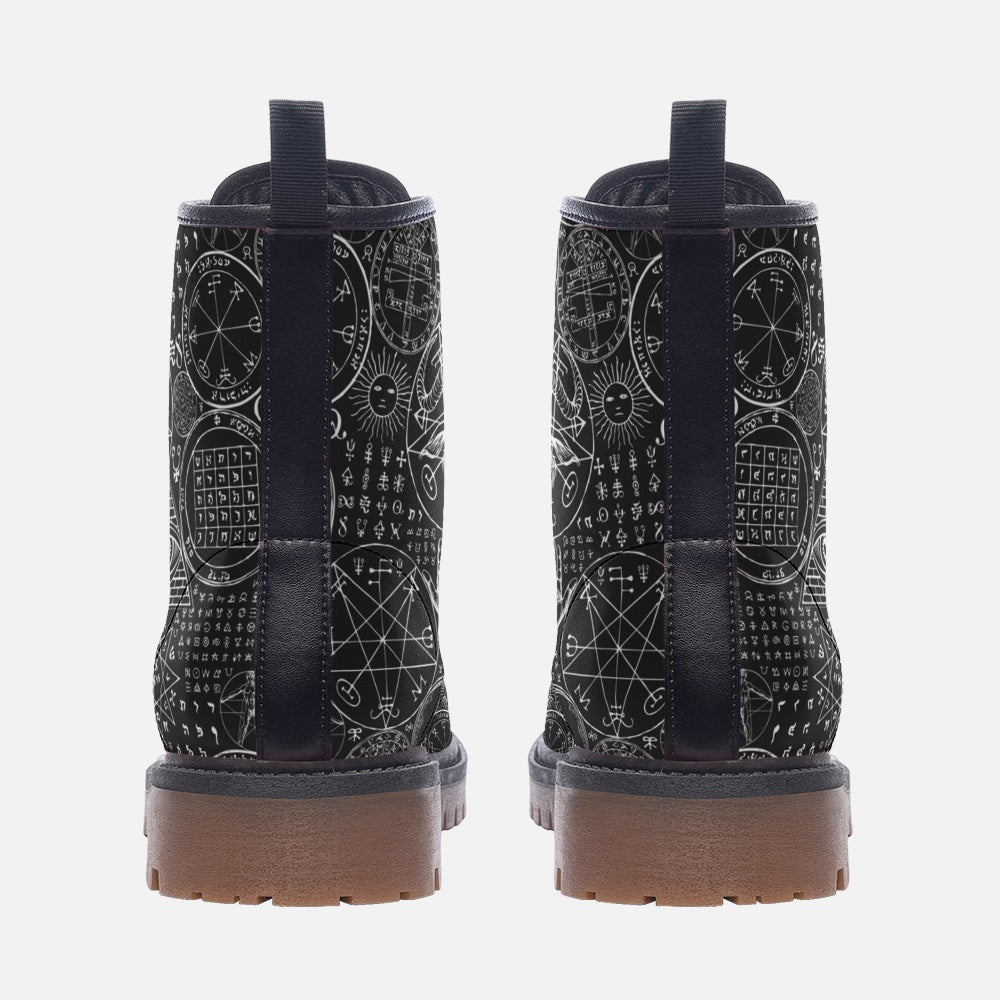 Dark Alchemy Combat Leather Vegan Boots MT