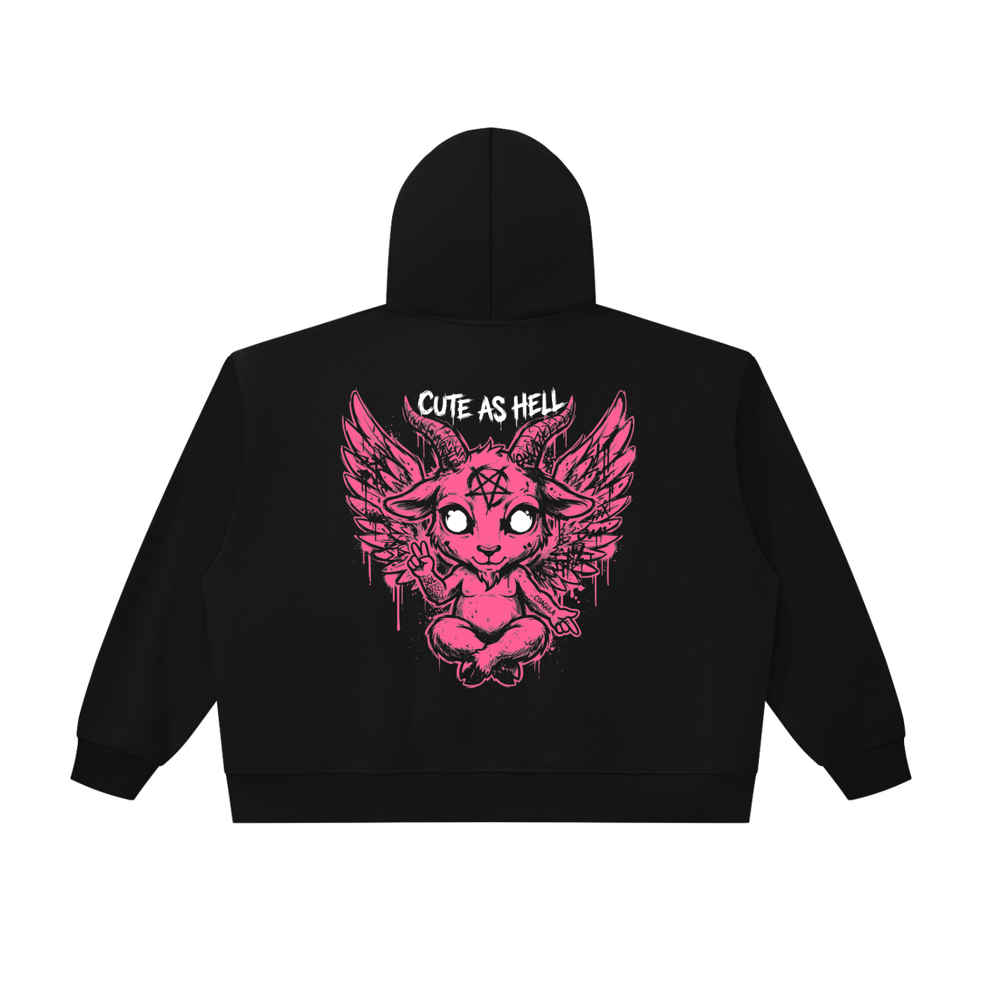 Chibi Baphomet Oversized Chunky-Zip Boxy Hoodie