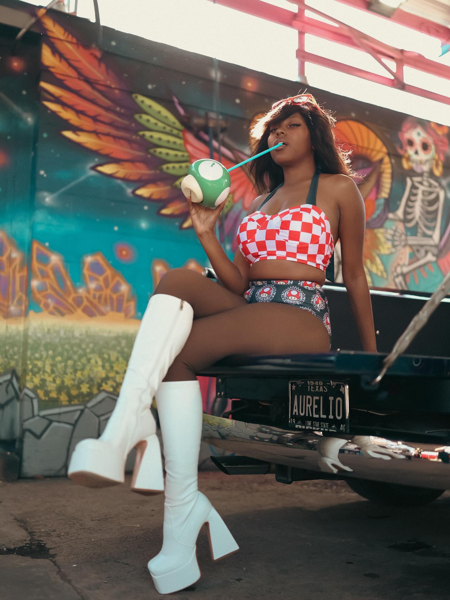 Grand Marshal Pinup Vintage Swimsuit Set