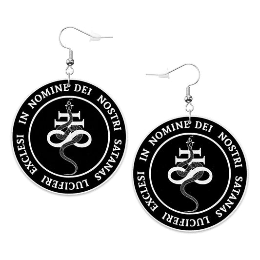 Luciferian Circle Drop Earrings