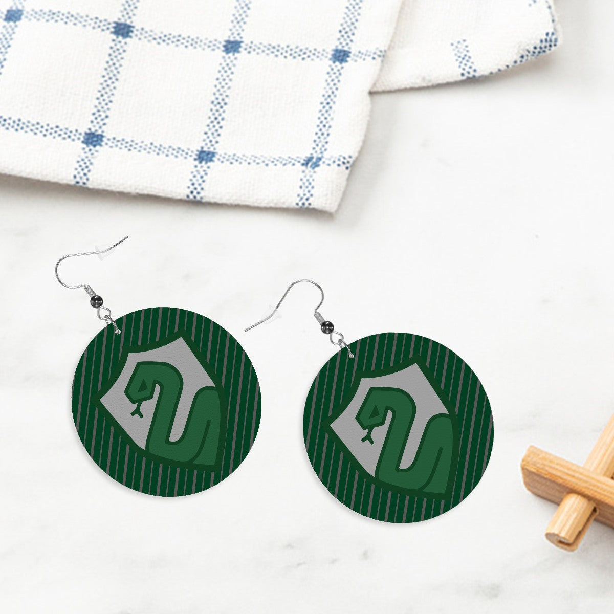 Slytherin Circle Drop Earrings