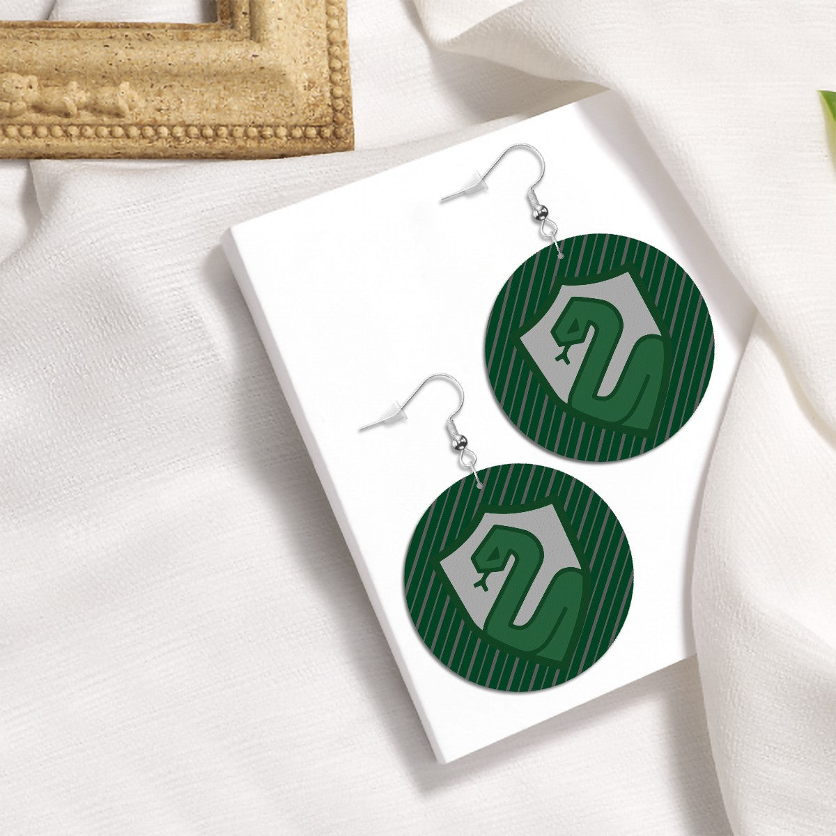 Slytherin Circle Drop Earrings